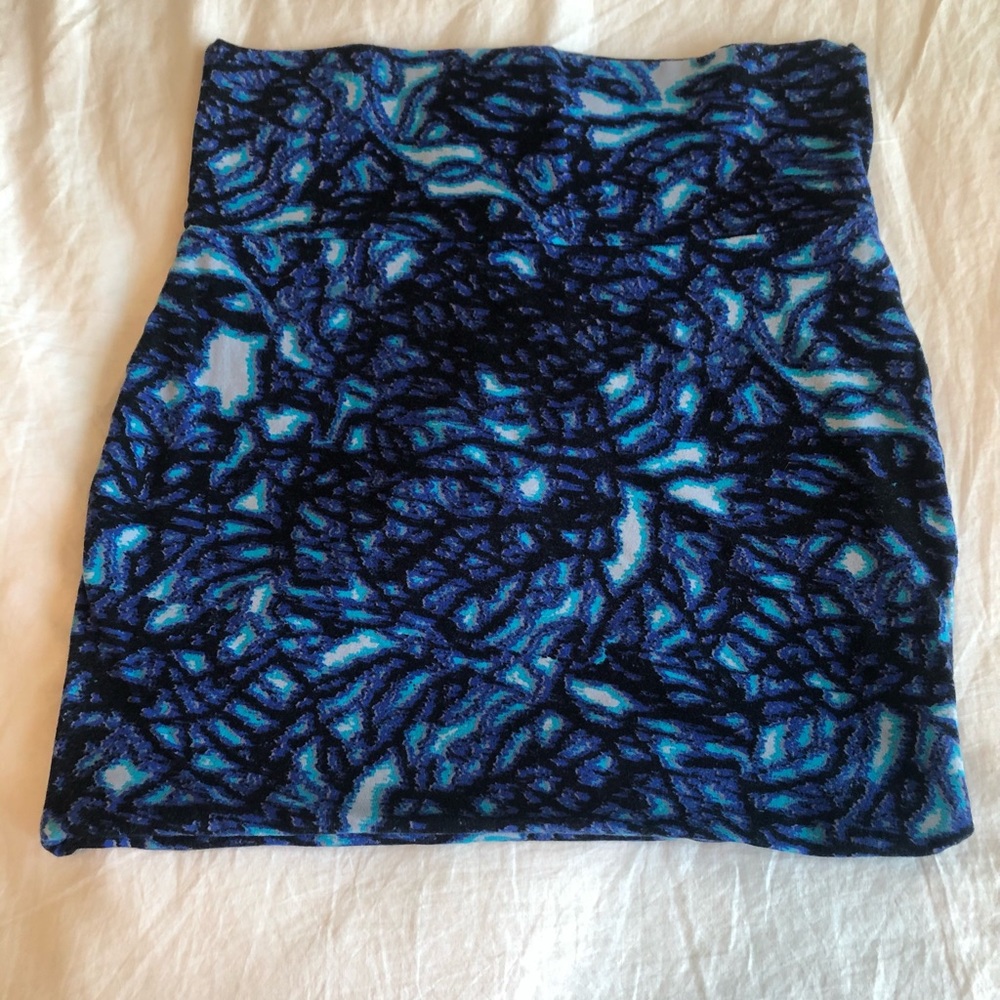Nordstrom, Black & Blue Print Bodycon Skirt